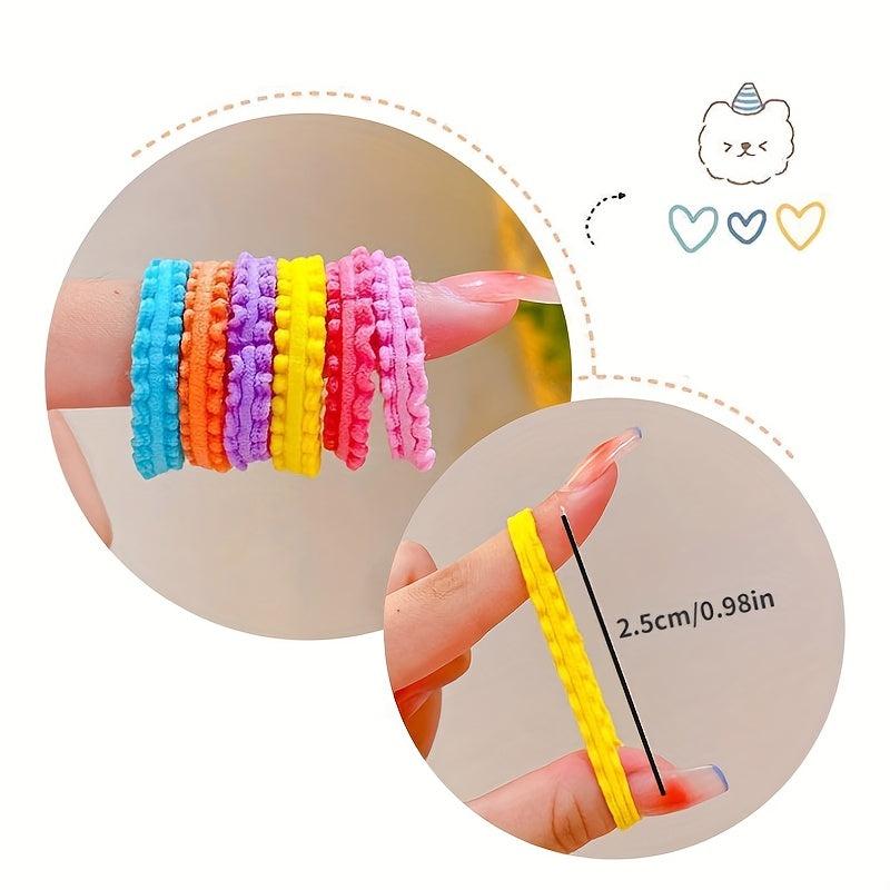 50pcs Ruffled Hair Tie Seamless Ponytail Holder Hair Accessories