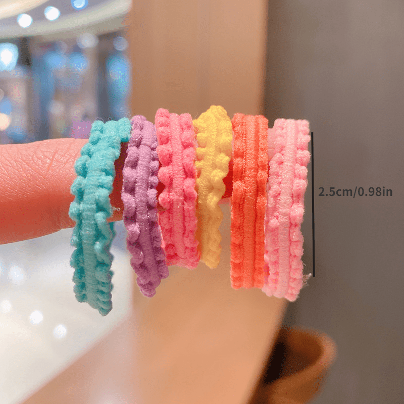 50pcs Ruffled Hair Tie Seamless Ponytail Holder Hair Accessories