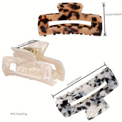 4pcs Hollowed Hair Claw Set Leopard Pattern Hair Clip
