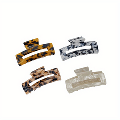 4pcs Hollowed Hair Claw Set Leopard Pattern Hair Clip