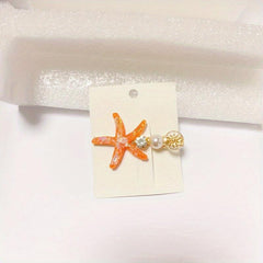 Faux Pearl Hair Clip Side Clip Duck Billed Clip Starfish Decor Hair Accessories