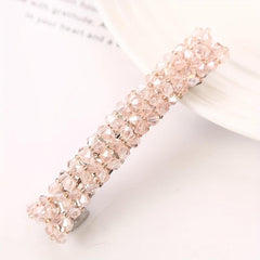 Beaded Crystal Hair Clip Metal French Barrette for Women Girls