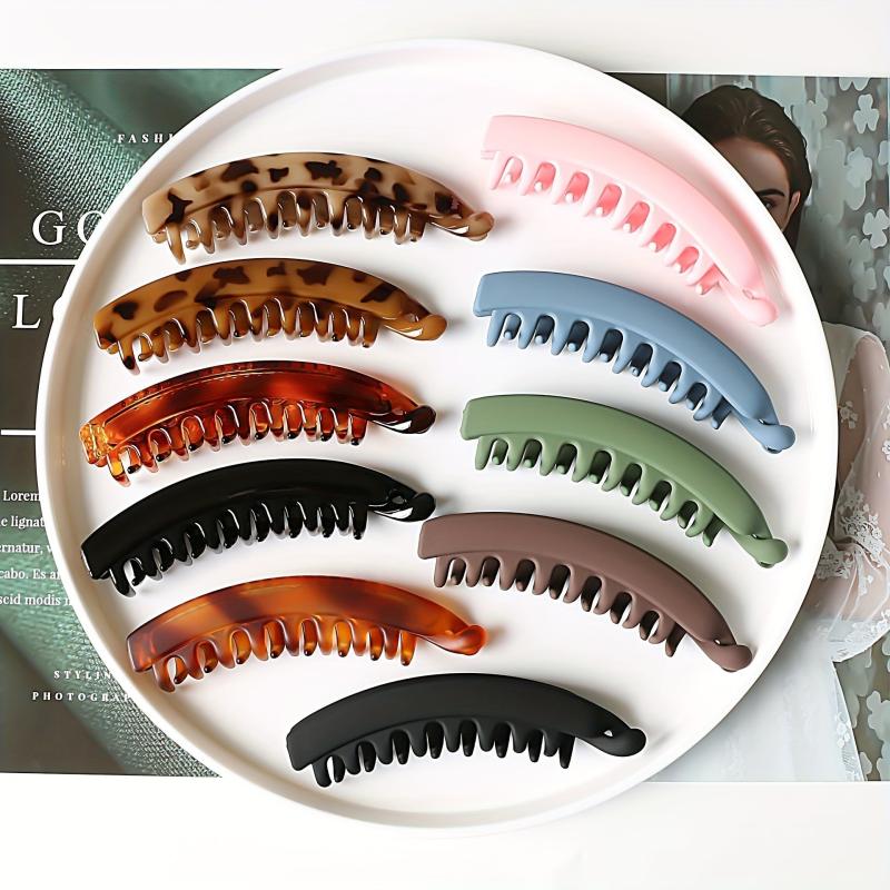 Vintage Solid Hair Claw Banana Clip Ponytail Hair Clip