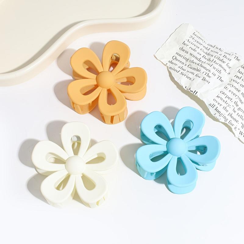 Matte Flower Hair Claw Clip Non Slip Strong Hold Grip Hair Jaw Clip