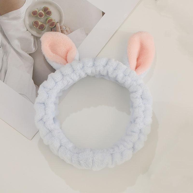 Plush Cat Ears Headband for Women Spa Hairband