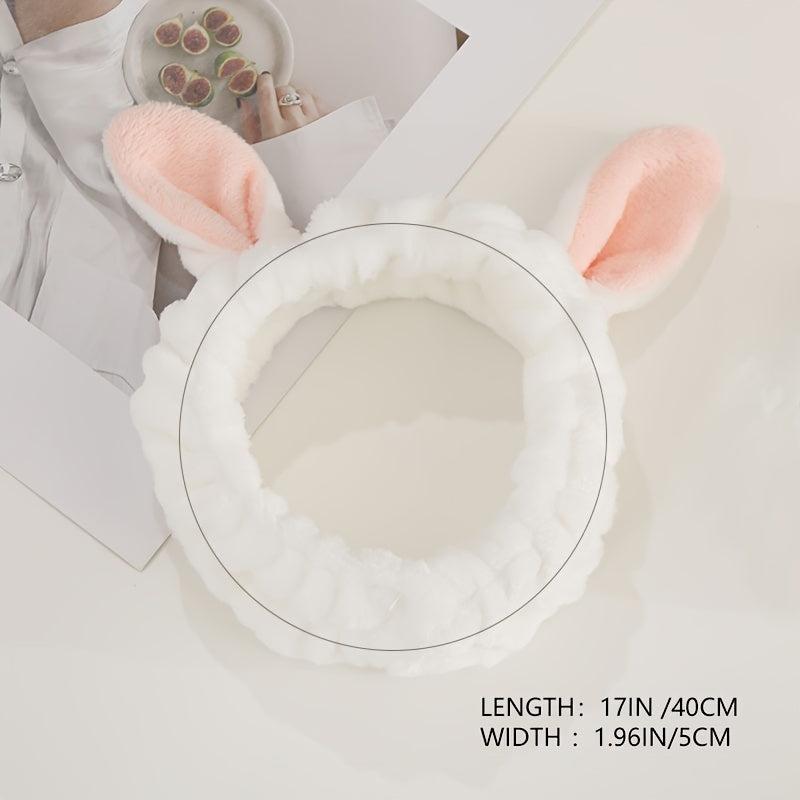 Plush Cat Ears Headband for Women Spa Hairband