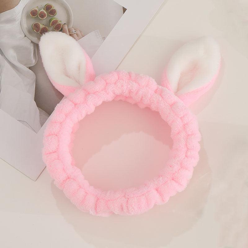 Plush Cat Ears Headband for Women Spa Hairband