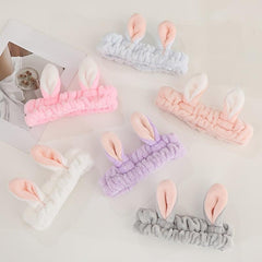 Plush Cat Ears Headband for Women Spa Hairband