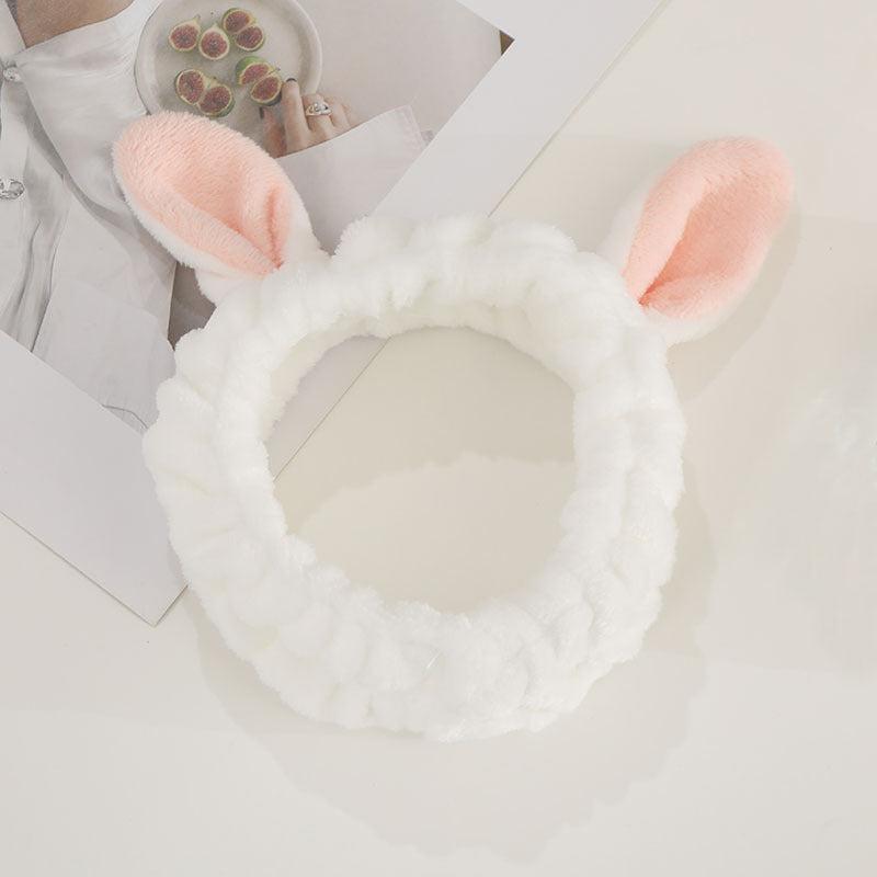 Plush Cat Ears Headband for Women Spa Hairband