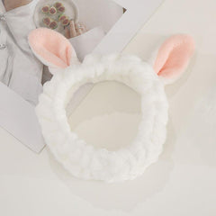 Plush Cat Ears Headband for Women Spa Hairband