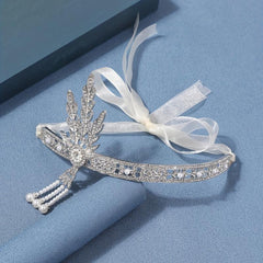 Crystal Rhinestone Tassel Head Hoop Bridal Headdress