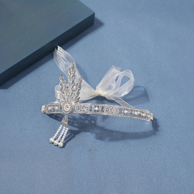 Crystal Rhinestone Tassel Head Hoop Bridal Headdress