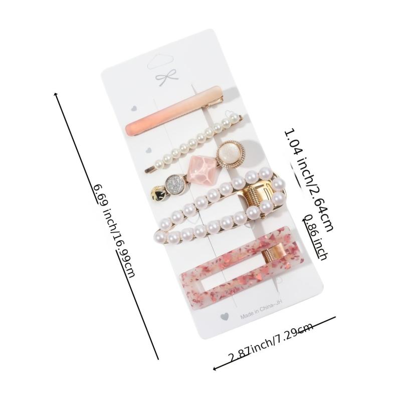 Pearls Hair Clips Barrettes Macaroon Hairpins for Women