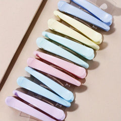 12PCS Classic Glossy Hair Clip Duck Billed Clip Solid Hair Accessories Female