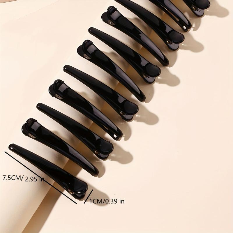 12PCS Classic Glossy Hair Clip Duck Billed Clip Solid Hair Accessories Female