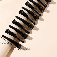 12PCS Classic Glossy Hair Clip Duck Billed Clip Solid Hair Accessories Female