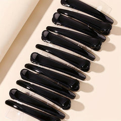 12PCS Classic Glossy Hair Clip Duck Billed Clip Solid Hair Accessories Female