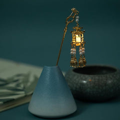 Luminous Lantern Tassel Hair Pin Vintage Bun Holder Headwear Cheongsam Accessory