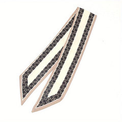 Silky Scarf Headband Retro Hair Tie Flower Pattern Hair Tie Ribbon Hair Accessor
