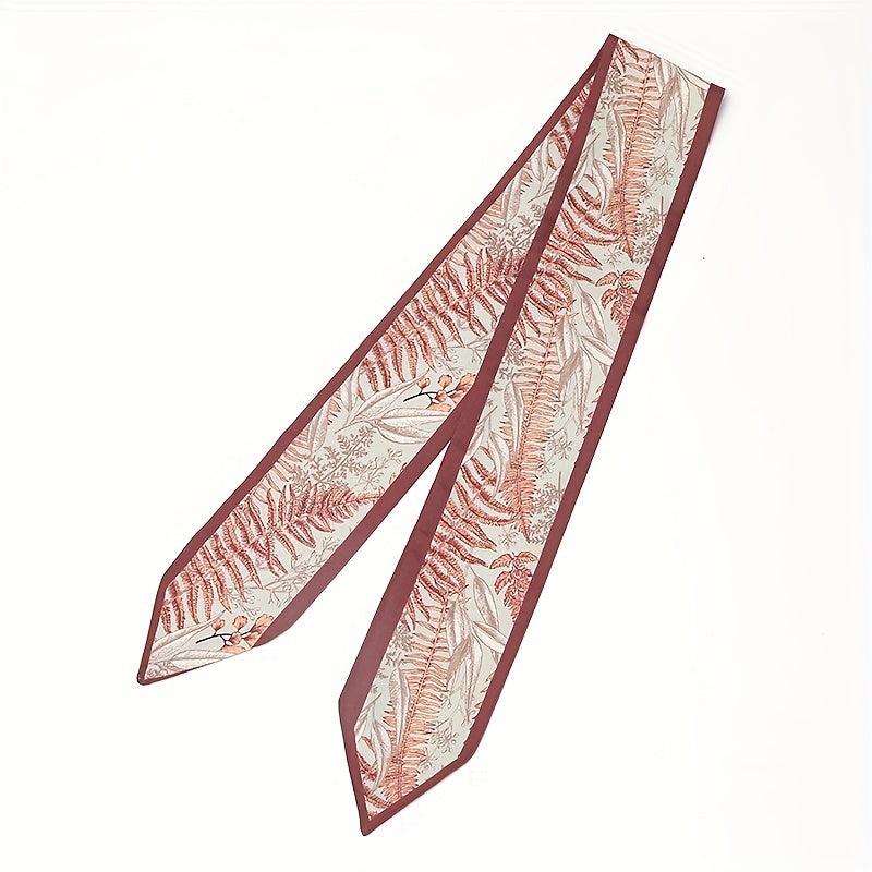 Silky Scarf Headband Retro Hair Tie Flower Pattern Hair Tie Ribbon Hair Accessor