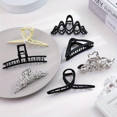7pcs Metal Hair Claw Matte Shark Claw Hair Accessories