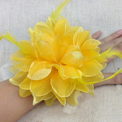 1 Pc Flower Hair Accessories For Bride Wristband Feather Hairpin Women Girls