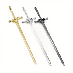 Vintage Alloy Hairpin Sword Shape Hair Stick Ponytail Holder Hair Accessories