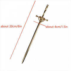 Vintage Alloy Hairpin Sword Shape Hair Stick Ponytail Holder Hair Accessories