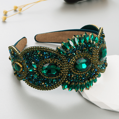 Baroque Rhinestone Beaded Headband Wide Brim Headband