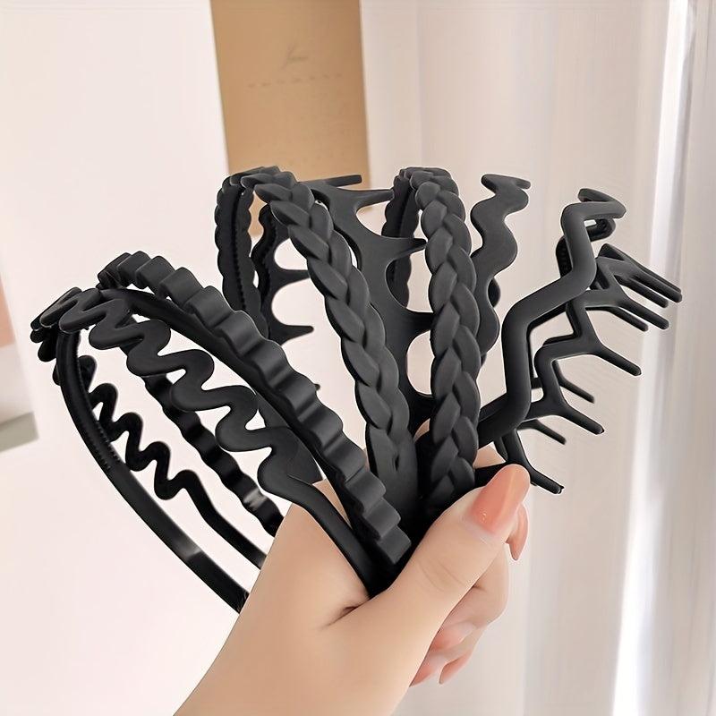 9pcs Frosted Headband Style Wavy Head Hoop Women's Hair Accessories