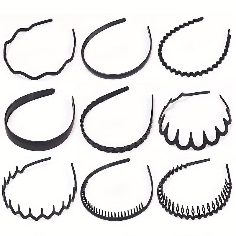 9pcs Frosted Headband Style Wavy Head Hoop Women's Hair Accessories