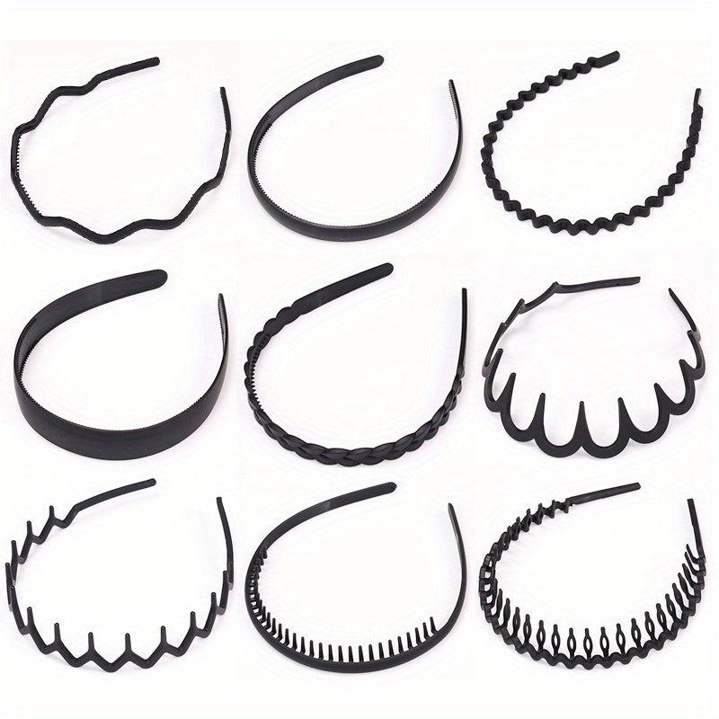 9pcs Frosted Headband Style Wavy Head Hoop Women's Hair Accessories