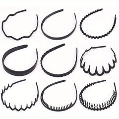 9pcs Frosted Headband Style Wavy Head Hoop Women's Hair Accessories