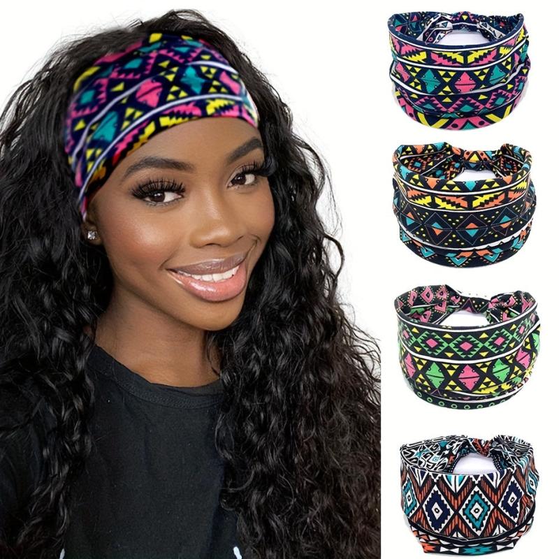 Boho Sports Sweatband Women Stretchy Headdress