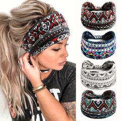 Boho Sports Sweatband Women Stretchy Headdress