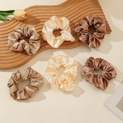 6pcs Soft Style Satin Scrunchies Hair Rope Ponytail Holder Hair Tie