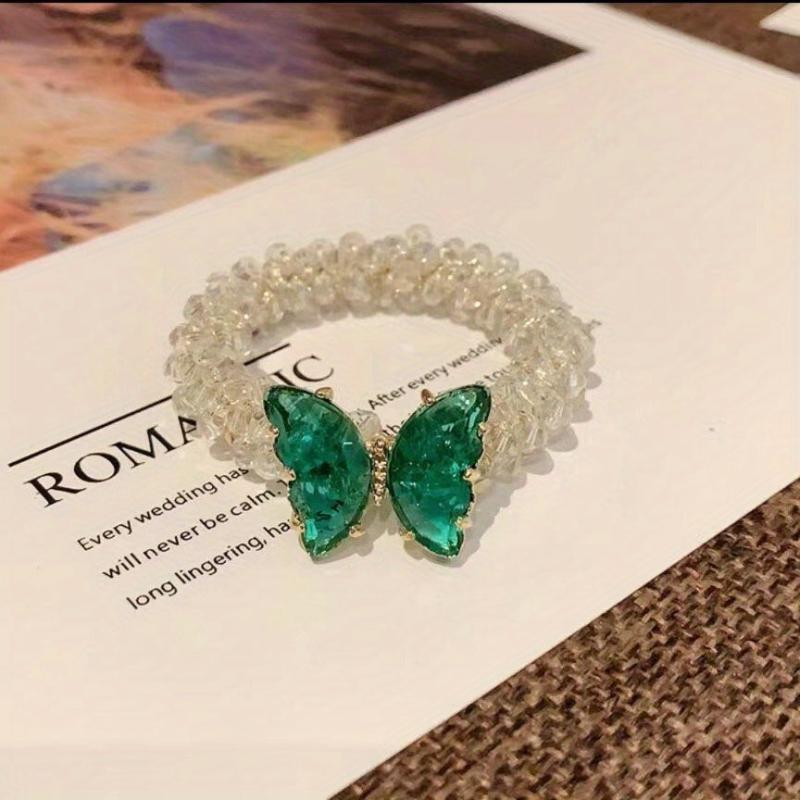 Faux Pearl Hair Tie Camellia Floral Hair Rope for Women Girls