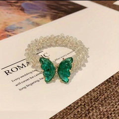 Faux Pearl Hair Tie Camellia Floral Hair Rope for Women Girls