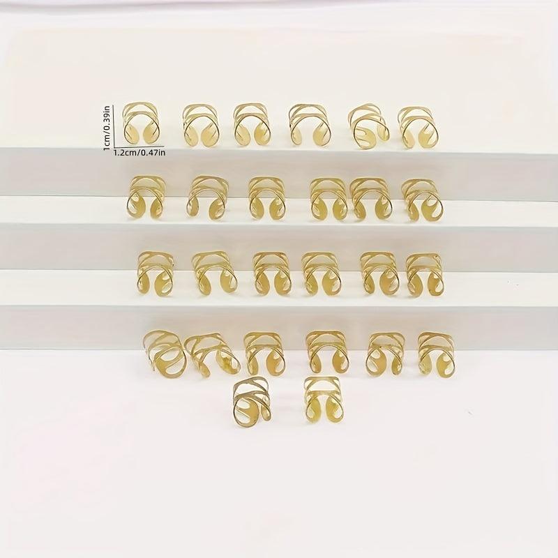 100PCS Hollow Metal Hair Ring Braiding Hair Accessories For Curly Hair