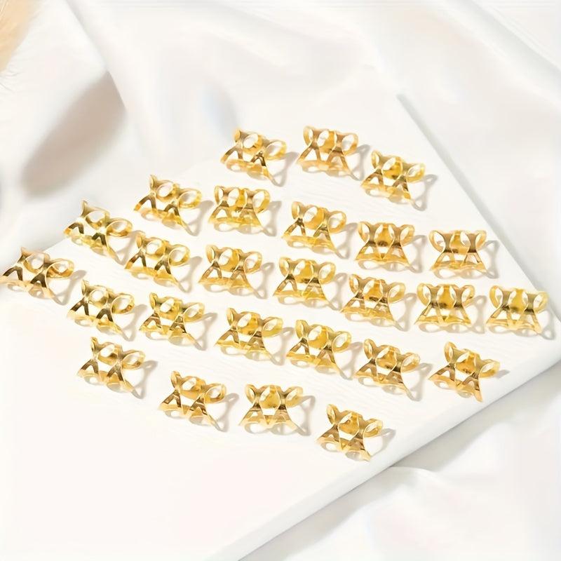 100PCS Hollow Metal Hair Ring Braiding Hair Accessories For Curly Hair