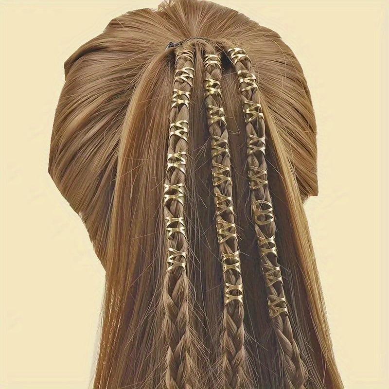 100PCS Hollow Metal Hair Ring Braiding Hair Accessories For Curly Hair