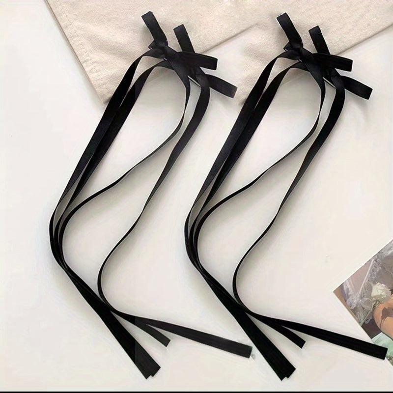 2pcs Braided Hair Ribbon Bow Hairpin Ponytail Headdress Tie Hair Accessories