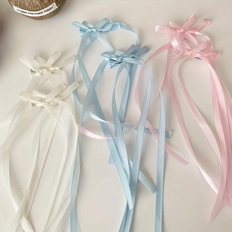 2pcs Braided Hair Ribbon Bow Hairpin Ponytail Headdress Tie Hair Accessories