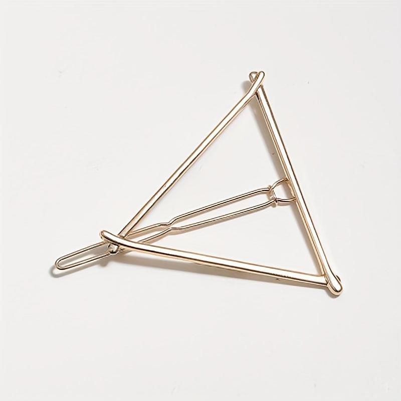 Triangle Frame Hair Clip Minimalist Solid Hair Pin Metal Headwear
