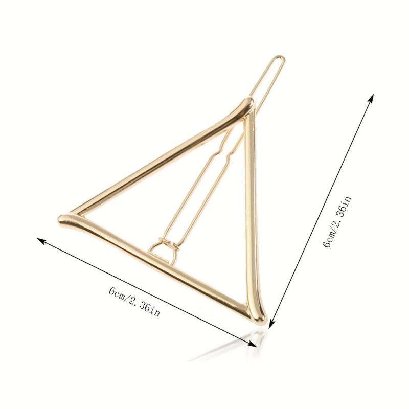 Triangle Frame Hair Clip Minimalist Solid Hair Pin Metal Headwear