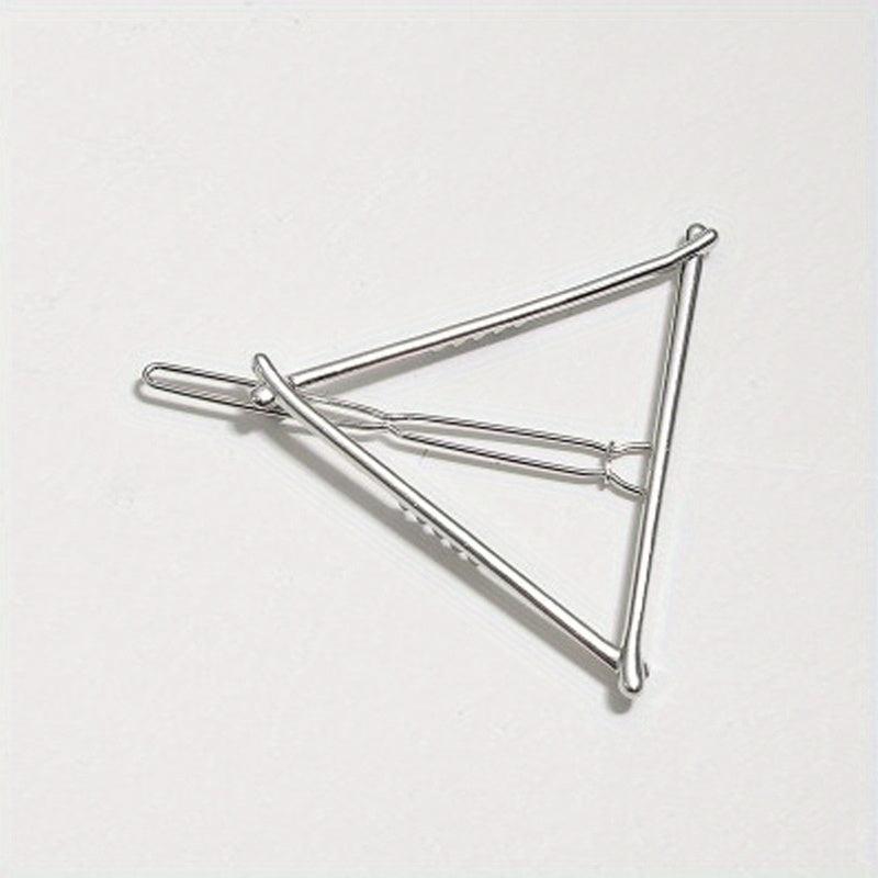 Triangle Frame Hair Clip Minimalist Solid Hair Pin Metal Headwear