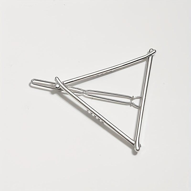 Triangle Frame Hair Clip Minimalist Solid Hair Pin Metal Headwear