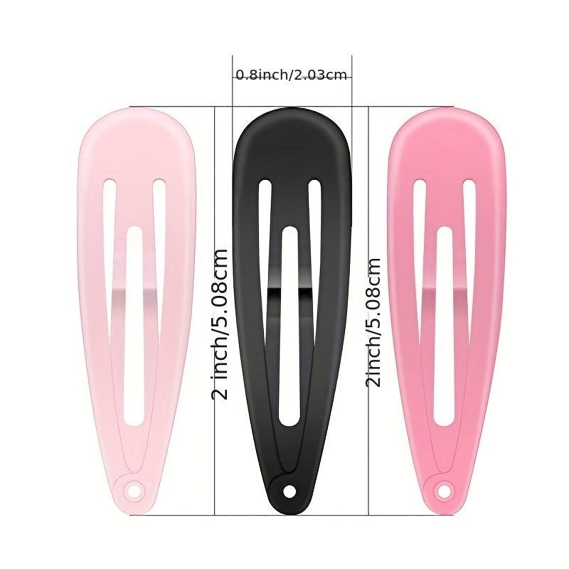 100pcs Colorful Snap Clip Metal Hair Clip for Women Girls