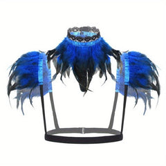 Punk Collar Shoulder Accessories Gothic Feather Belt Shawl Suit