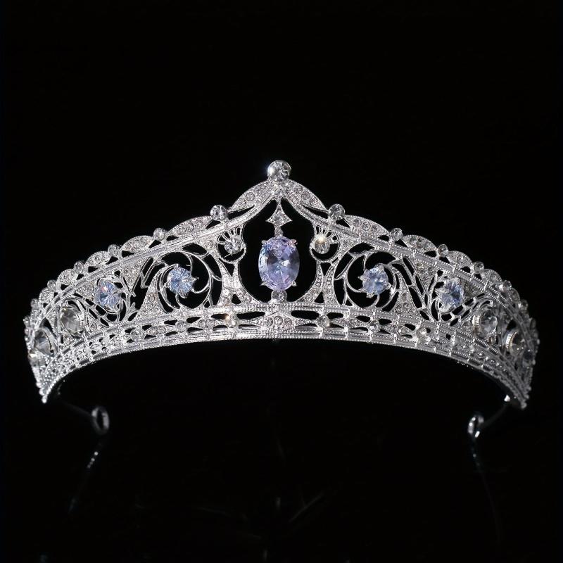 3pcs Crystal Bridal Crown Necklace Earrings Set